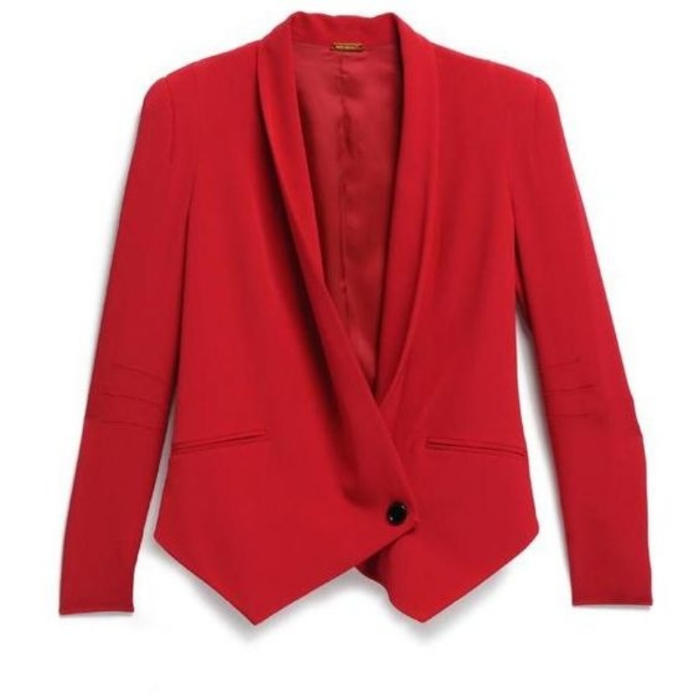Rebecca Minkoff Becky Pointed Crepe Blazer - Picture 2 of 7